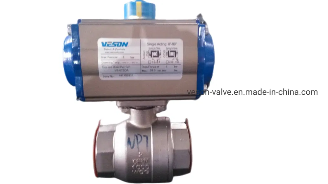 Pneumatic Actuated Screwed Ball Valve Pneumatic Actuated on-off Valve