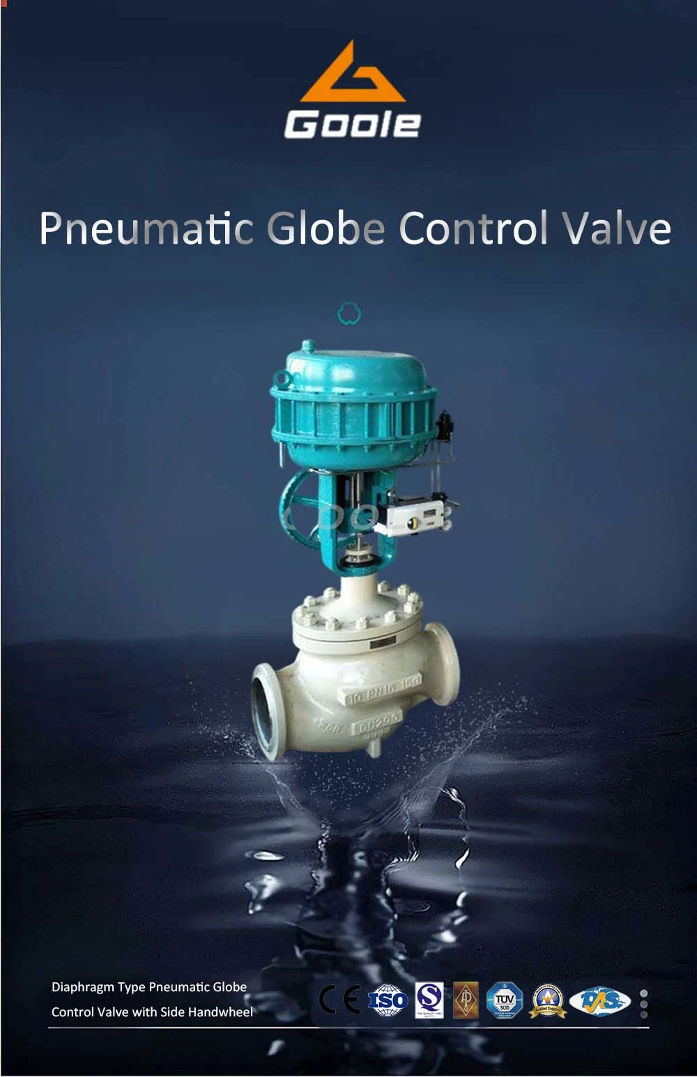 Pneumatic Multi-Hole Type Anti-Cavitation Pressure Control Valve with Side Handwheel