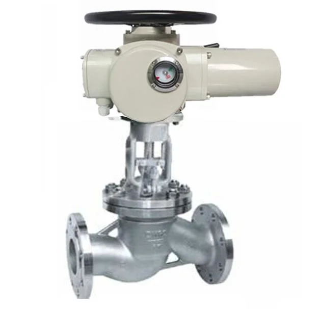 Stainless Steel Flow Control Motorized Stop Valve Flange Type Electric Globe Valve
