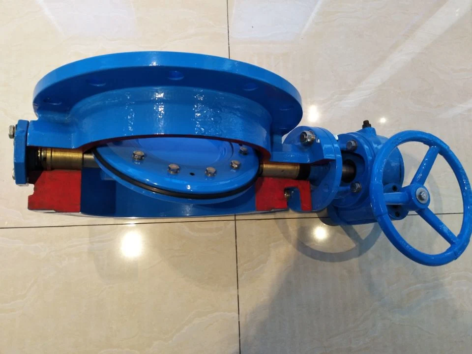 Ductile Iron EPDM Lined Wras Industrial Control Double Eccentric Flange Butterfly Valve