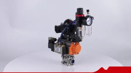 3 Way SS304 L/T Type Pneumatic Actuator Sanitary Ball Valve 
